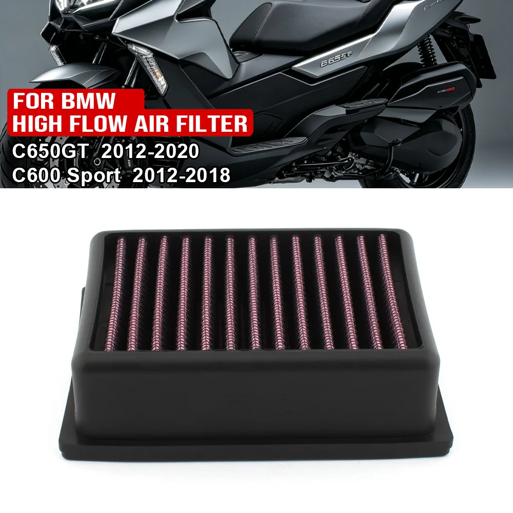 

FOR BMW C650GT 2012-2020 C600 Sport 2012-2018 Motorcycle High Flow Air Filter Intake Cleaner C650 GT C600Sport