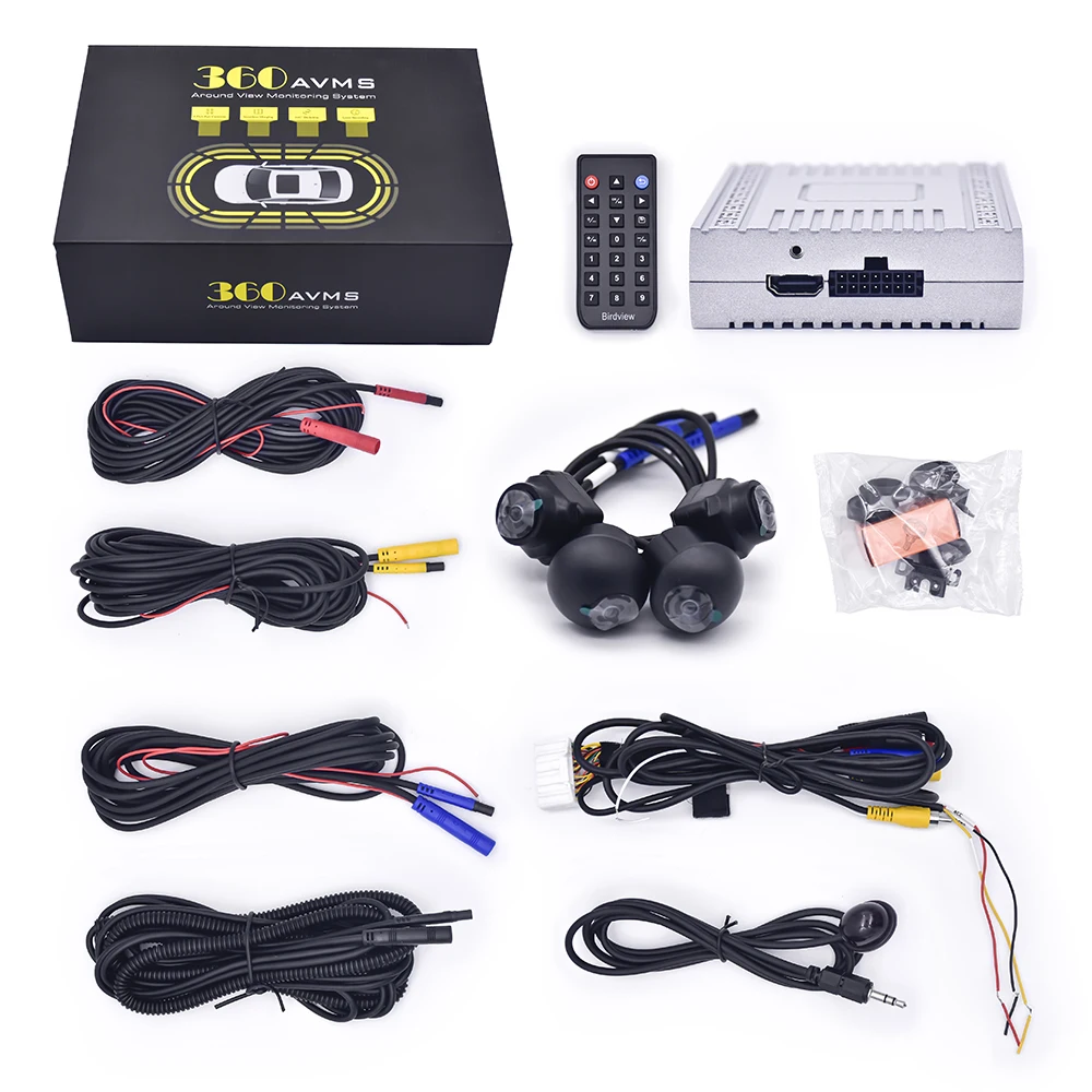 R6 360 °   Sistema di monitoraggio intorno alla vista con 4 telecamere panoramiche per auto universali