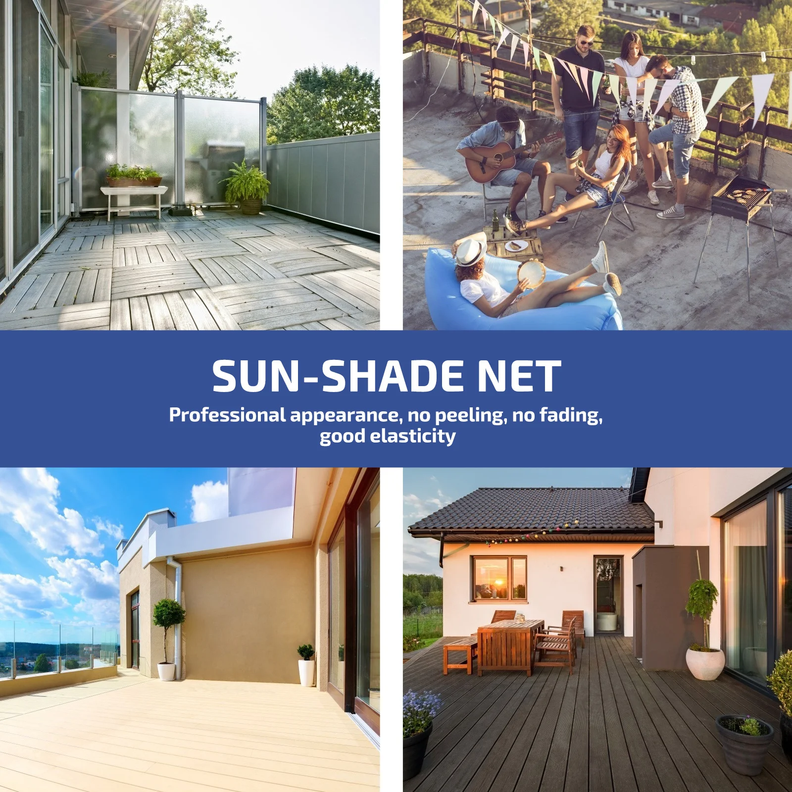 

1Pcs Sunshade Net Outdoor Use High Strength Tear Resistant Balcony Sun Shade Net Sunscreen Cover Sun Shade Cloth