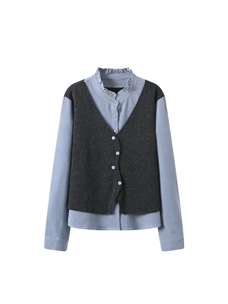 

CaraCLUB plus Size Long Sleeve Knitted Top Women's Loose Fashionable Spring New Style plus Size Sister Elegant Age-Defying Top