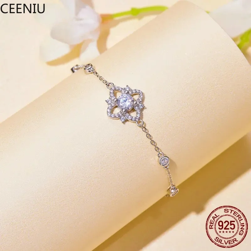 Color VVS1 EX 0.5CT Moissanite Bracelet for Women Valentine's Day Gift 925 Sterling Silver Shining Fine Jewelry MSB004