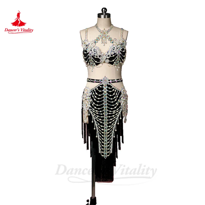 Belly Dance Costume Set for Women Inspiration Performance Suit Heavy Industry Tassel Latin Fusion Oriental Performance Outfit