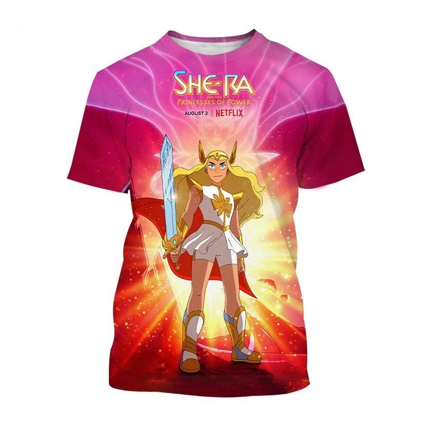 Hot Sale Japanese Anime She-Ra and Princess of Power 3D Printed Men/Women Children Cartoon T shirts Fashion Unisex Kids T-shirt