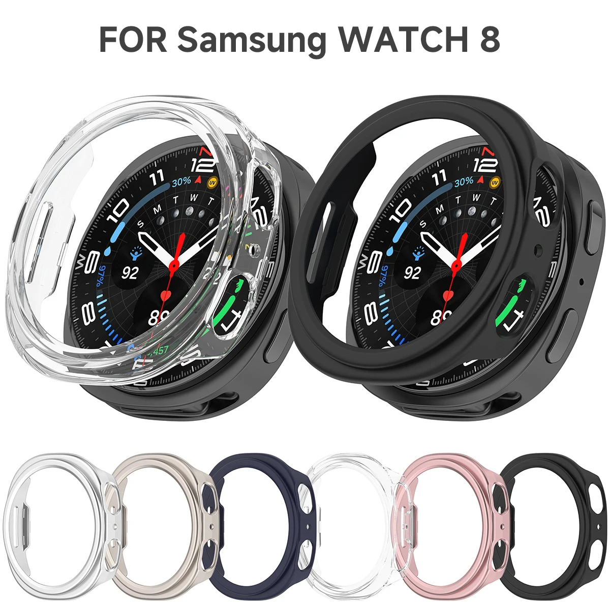 PC-Hartschale für Samsung Galaxy Watch 9/8 40mm 44mm Glänzende Schutzhülle Galaxy Watch 8Classic Ausgehöhlte Schale Zubehör – Detail 5