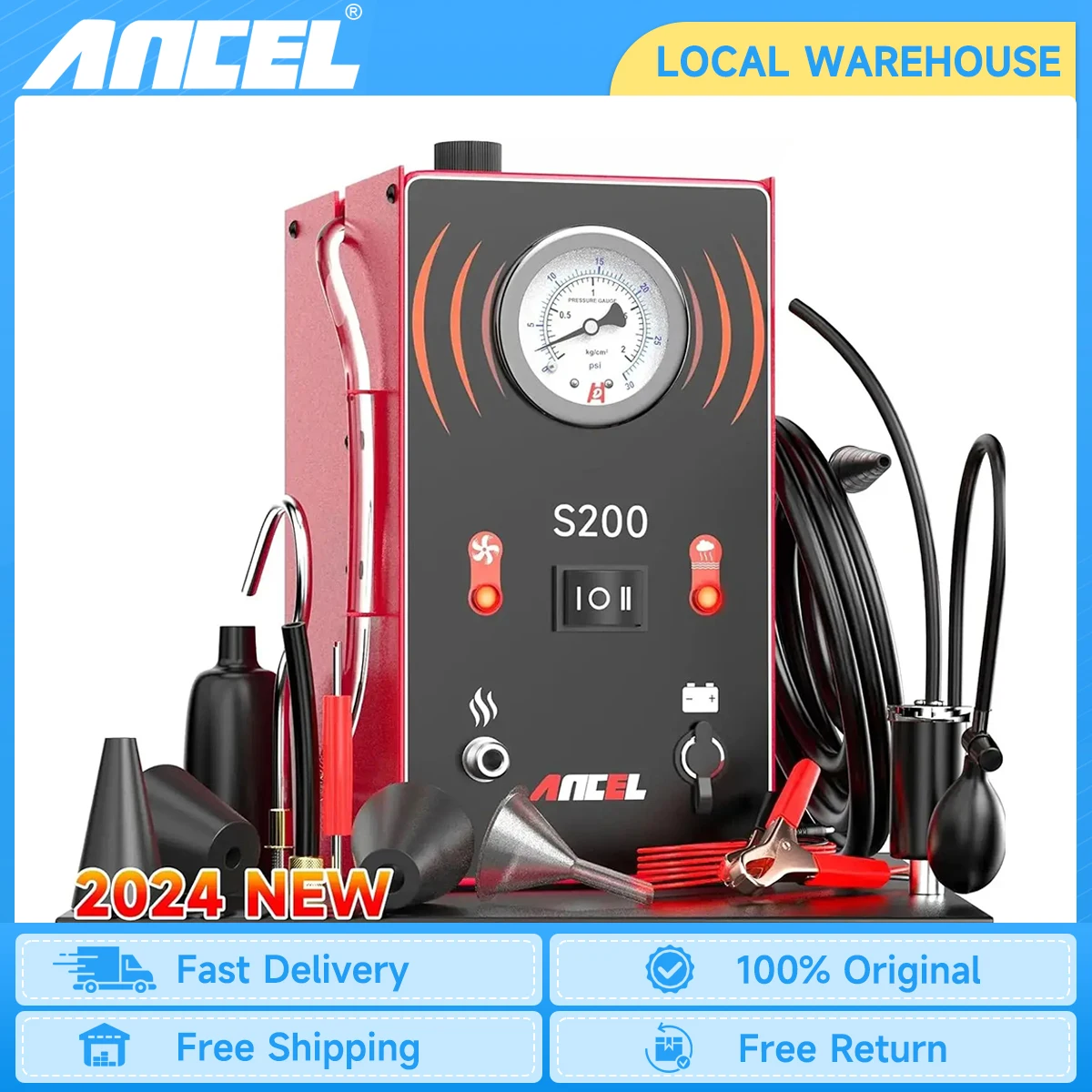 ANCEL S200 Smoke Leak Detector Automotive EVAP Oil Pipe Smoking Generator Gas Leakage Analyzer Tester Car  Diagnostic Tool