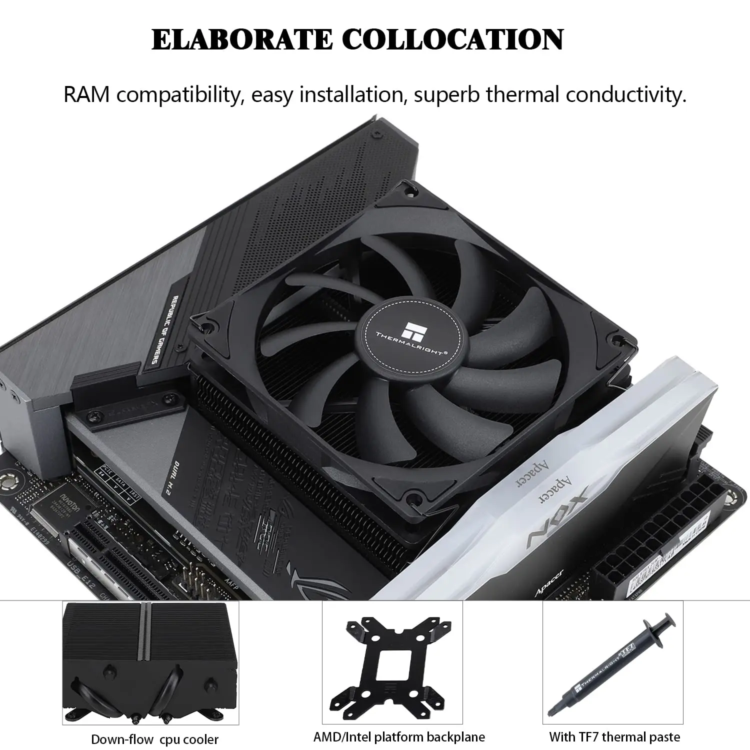 Thermalright AXP90-X53 Full Low Profile CPU Air Cooler 53mm Height With 92mm PWM Cooling Fan for AMD AM4 Intel 115X 1200