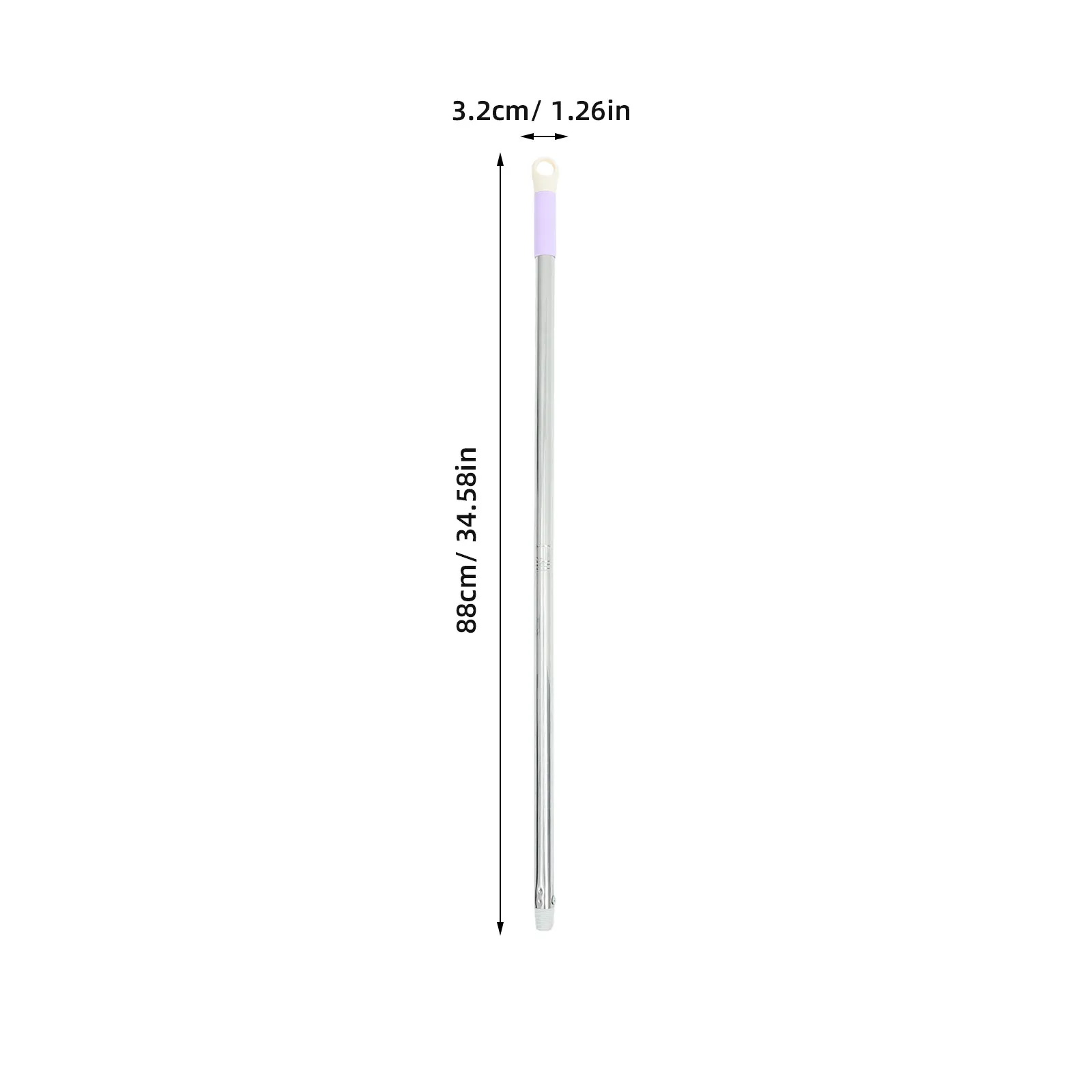 1Set Stainless Steel Two Sections Mop Pole Detachable Broom Replacement Handle for Floor Cleaning Household Sweeping Mop