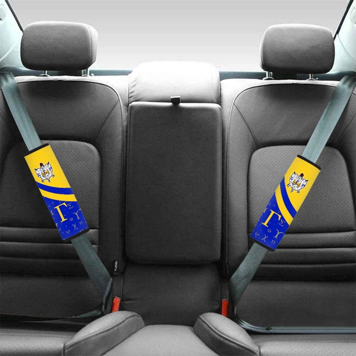 Sigma Gamma Rho Pattern Car Seat Belt Pads Cover High Quality Shoulder Protection Automotive Seatbelt Dirt Resistant Accessories