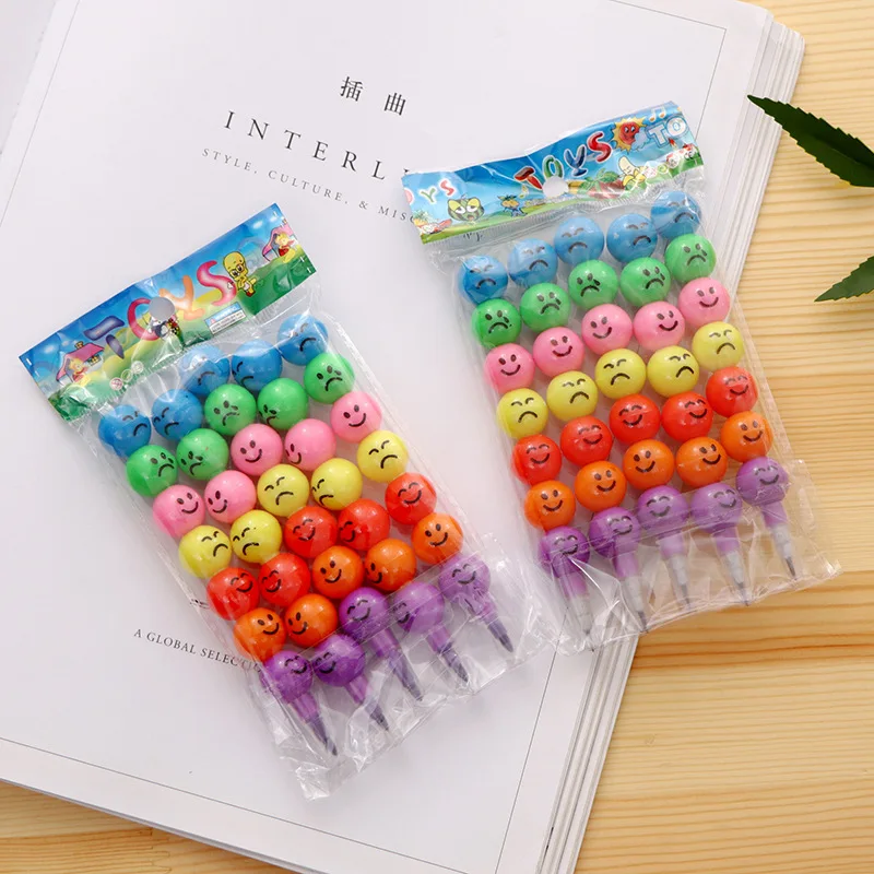 10Pcs Lollipop Building Block Pencil Graffiti crayon Children Birthday Party Favors Student Back To School Gifts Pinata Fillers