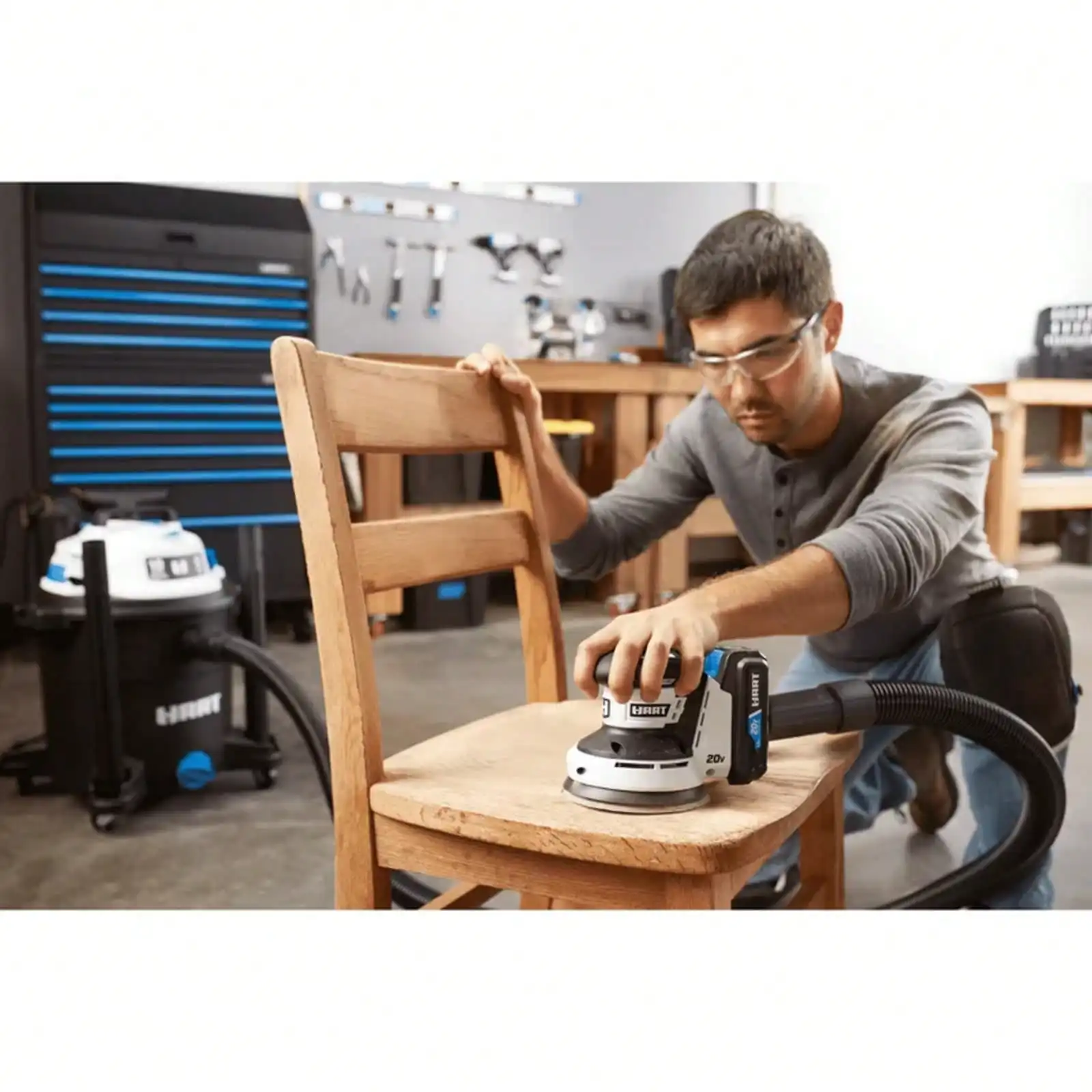 HART 20V Cordless Random Orbit Sander with Dust Bag (Tool Only, Battery Not Included) - New Condition