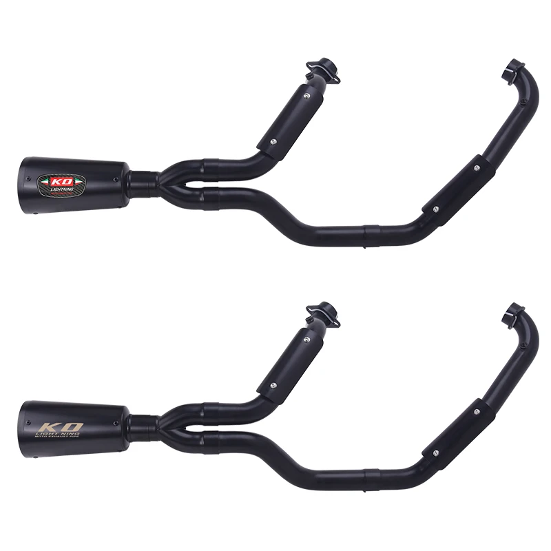 Slip On For INDIA Scout Sixty Bobber 2015-2024 Motorcycle Full Exhaust System Header Link Pipe Black Muffler Tip Stainless Steel