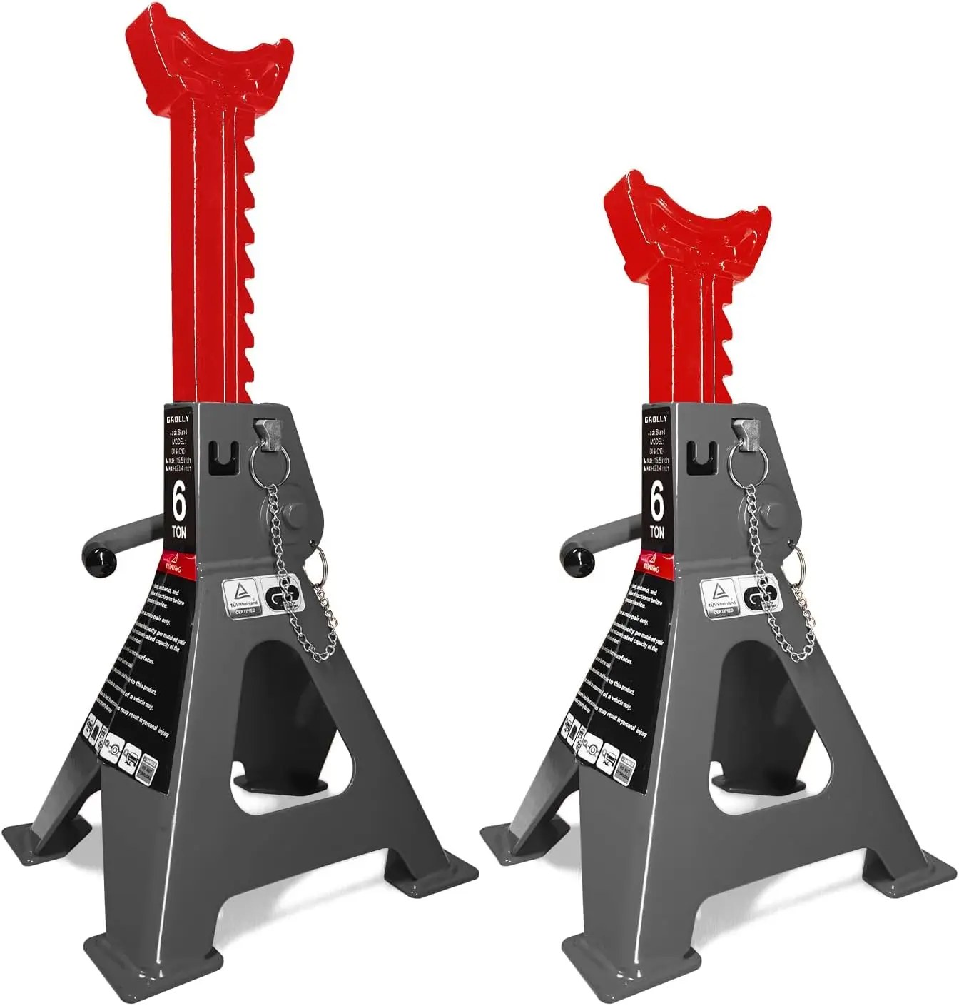 

6 Ton Heavy Duty Car Jack Stands with Double Locking, Large Base for SUVs and Trucks