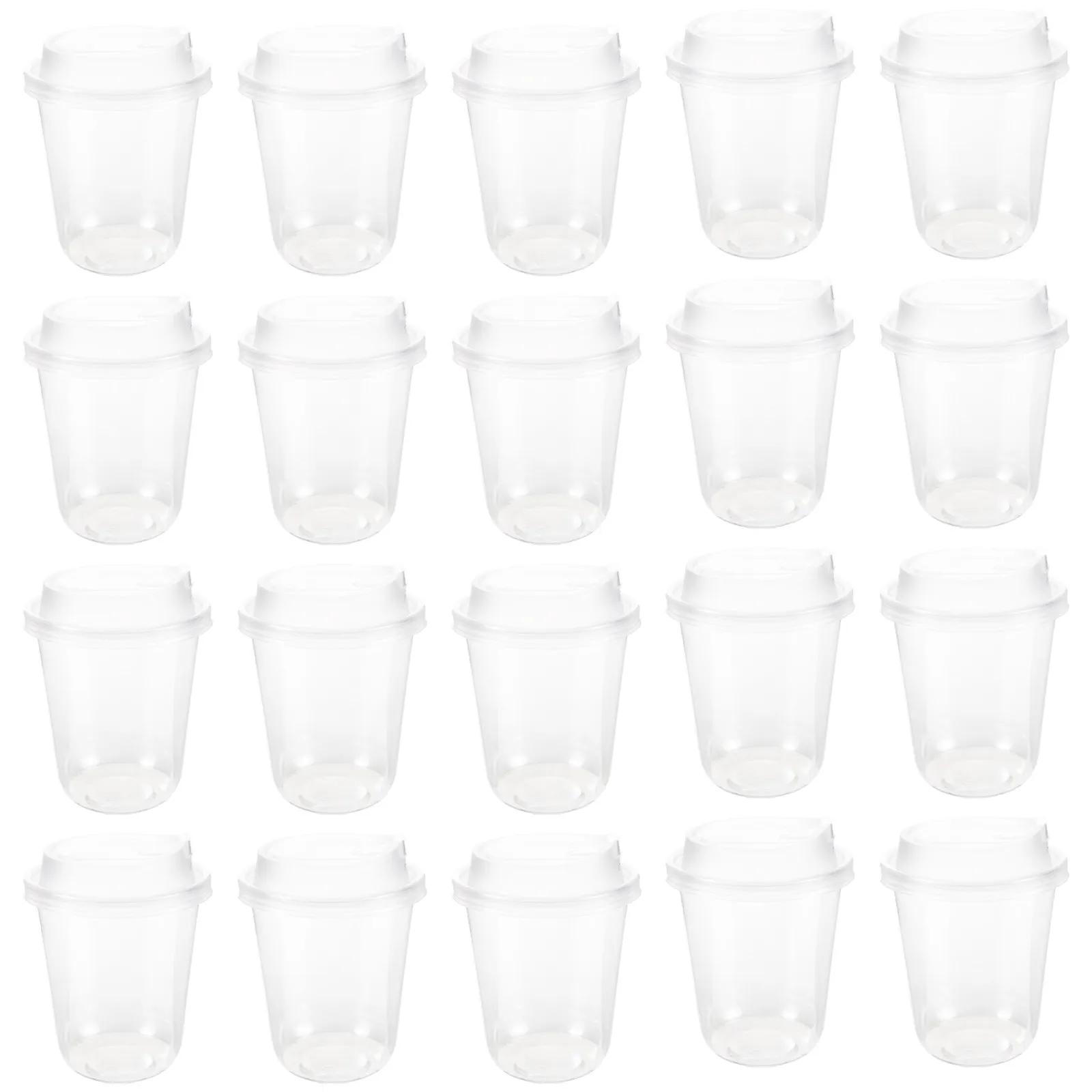 50Pcs Clear Disposable Coffee Cups 380ml Plastic Takeaway Cup with Sip Lid Iced Cold Drinks Smoothie Tea Transparent Coffee Cup