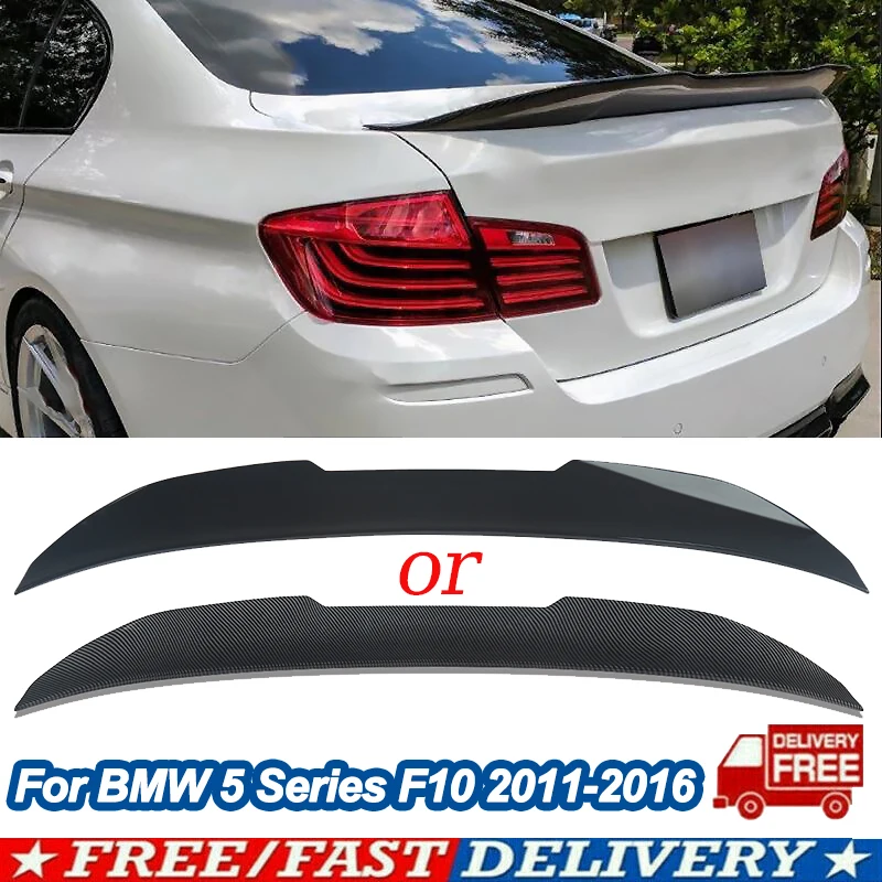 Per BMW Serie 5 F10 518d 520d 2010-2017 Spoiler Posteriore Tetto Bagagliaio Superiore Alette Labbro Nero Lucido o Effetto Fibra di Carbonio Kit Carrozzeria Tuning