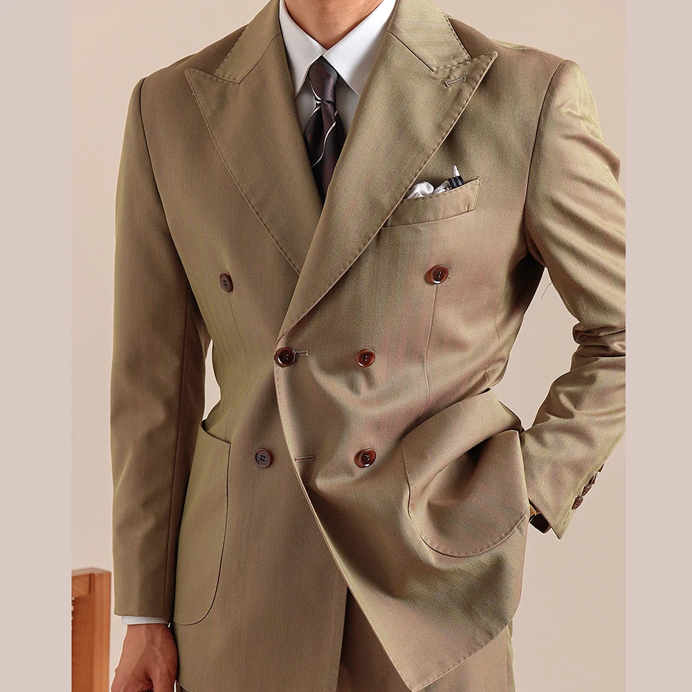 

2025 двубортный пиджак в итальянском стиле, мужской приталенный пиджак Masculino, Hombre с воротником с лацканами, повседневная деловая куртка, мужской пиджак