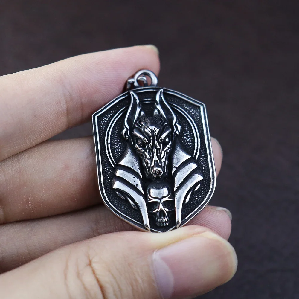 

Новый винтажный кулон Анубис, мужское ожерелье в стиле панк, пустынный Бог смерти, ожерелья из нержавеющей стали, амулет, ювелирные аксессуары, оптовая продажа
