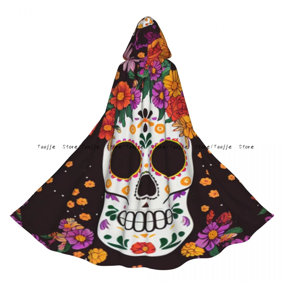 

Длинный халат ведьмы с капюшоном «День мертвых» в мексиканской культуре, плащ на Хэллоуин, костюмы для косплея для взрослых