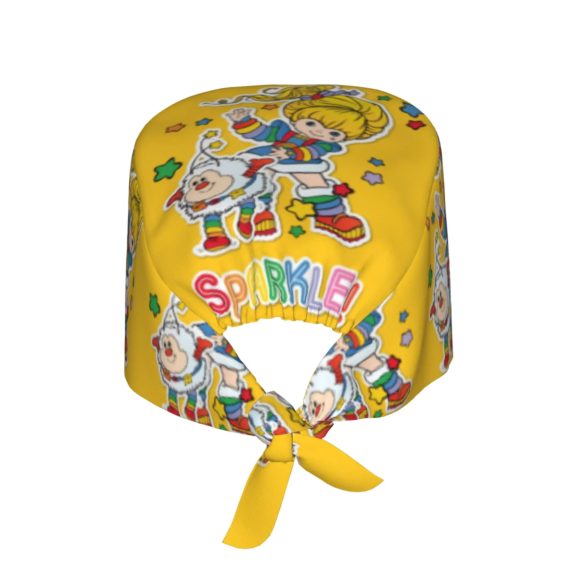 

Custom R-Rainbows B-Brite Scrubs Cap Surgical Hats Men Women Cute Cartoon Operator Hats Lab Works Hat
