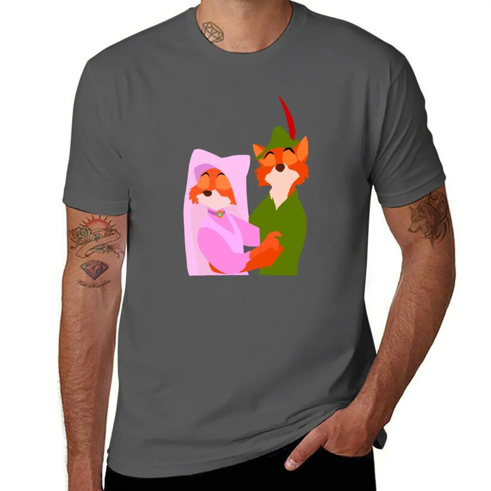 

Robin Hood and Marion T-Shirt anime cute tops korean fashion Men's cotton t-shirt