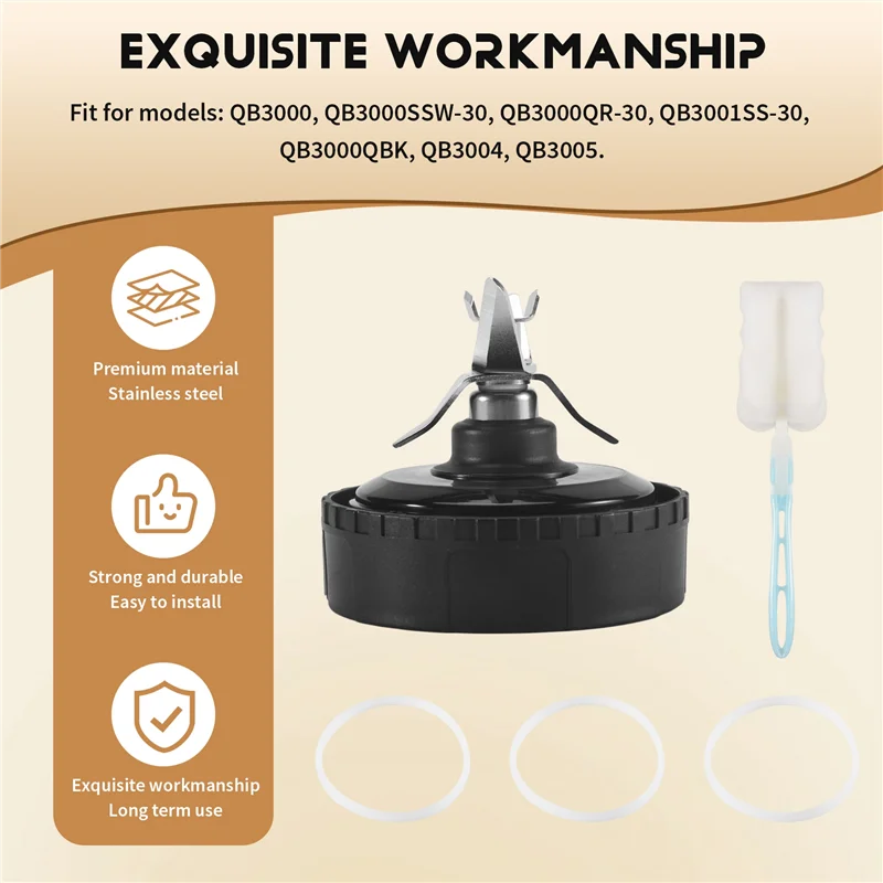 B58B-5 Fins Blender Blade For Ninja Blender QB3000, QB3000SSW-30, QB3000QR-30, QB3001SS-30, QB3000QBK, QB3004, QB3005