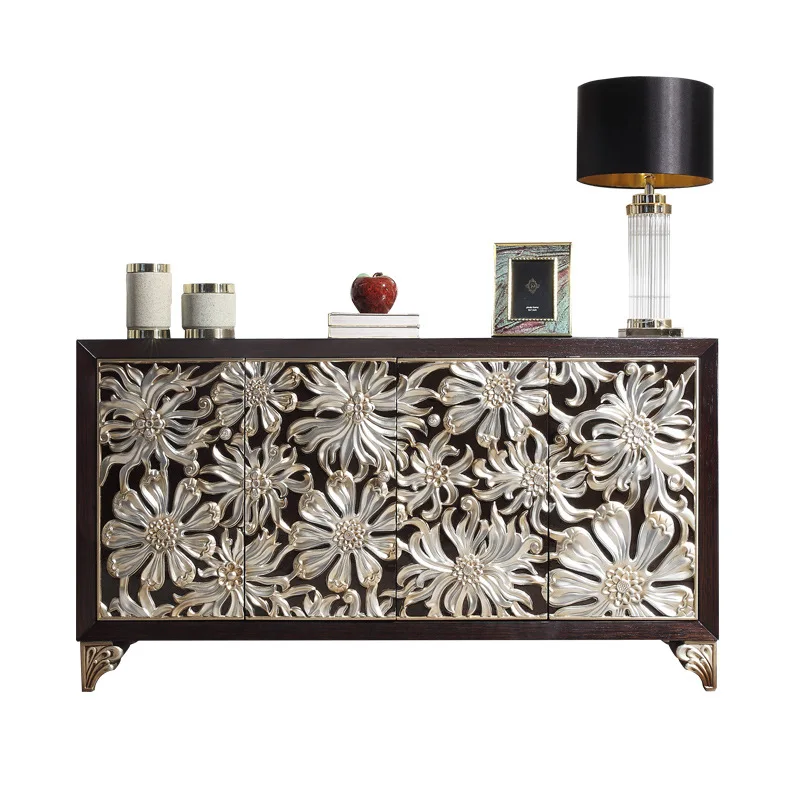 

Nordic solid wood entrance cabinet modern simple home partition decorative cabinet living room villa cabinet