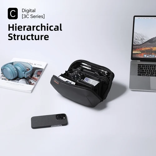 Imagen 2 del producto Bolsa de cables de viaje, bolsa de almacenamiento Digital portátil, bolsa de almacenamiento de accesorios electrónicos impermeables, organizador de tecnología de viaje