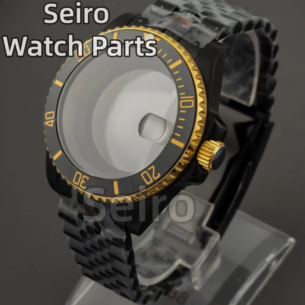 أسود 40 مللي متر NH35 حافظة 316L الفولاذ المقاوم للصدأ اليوبيل سوار حزام ل SUB GMT يخت ماستر NH35 NH36 NH34 حركة 28.5 مللي متر الطلب #5