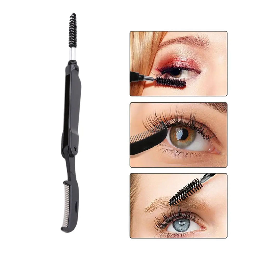 Peigne à double tête pliable en métal pour extension de cils, brosse de maquillage, outils cosmétiques, mode