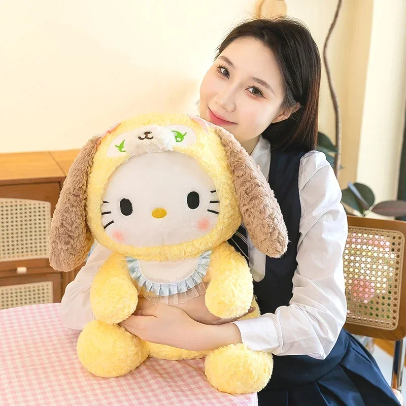 

45cm Cute Big Ear Dog Hat Soft Fill Plush Toy Cat Stitch Jade Gui Dog Plush Doll Birthday Decoration Cloth Doll Children's Gift