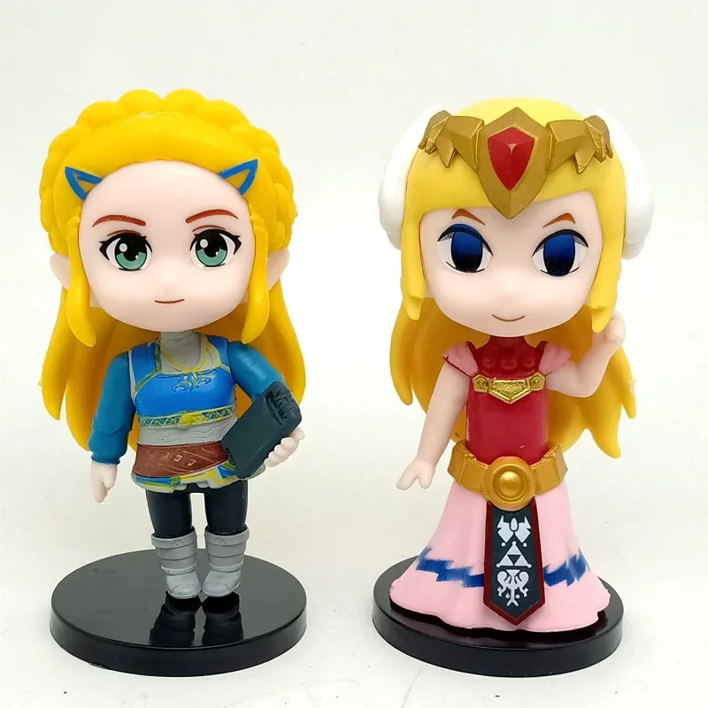 The Legend of Zelda 6 Pcs/Set 10cm Q Version Link Princess Zelda Figure Game Decoration Anime Ornaments Model Collection