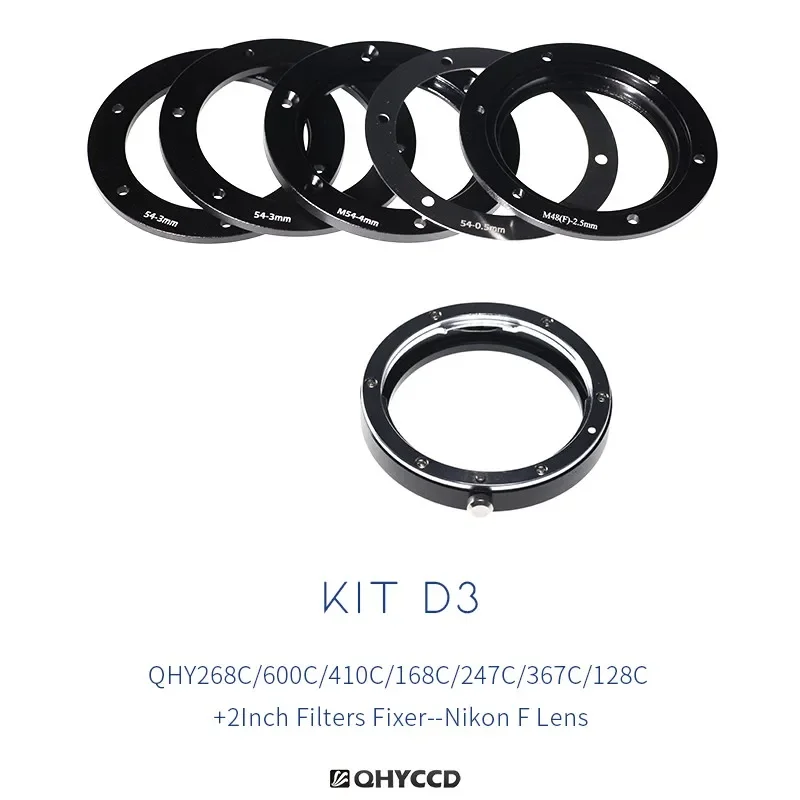 

QHYCCD adapter set D3 with Nikon lens suitable for color cameras such as QHY268C