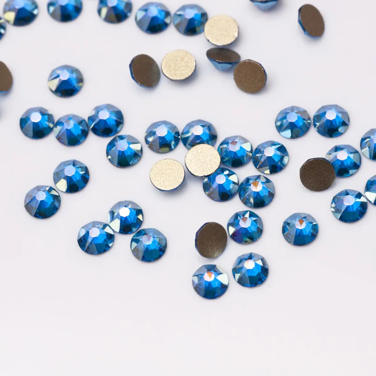 Neue Non-Hotfix 8 große und 8 kleine AB-Farben DIY Strass zum Aufkleben mit flacher Rückseite für Nagelkunst und Kleidungsdekorationen – Detail 10