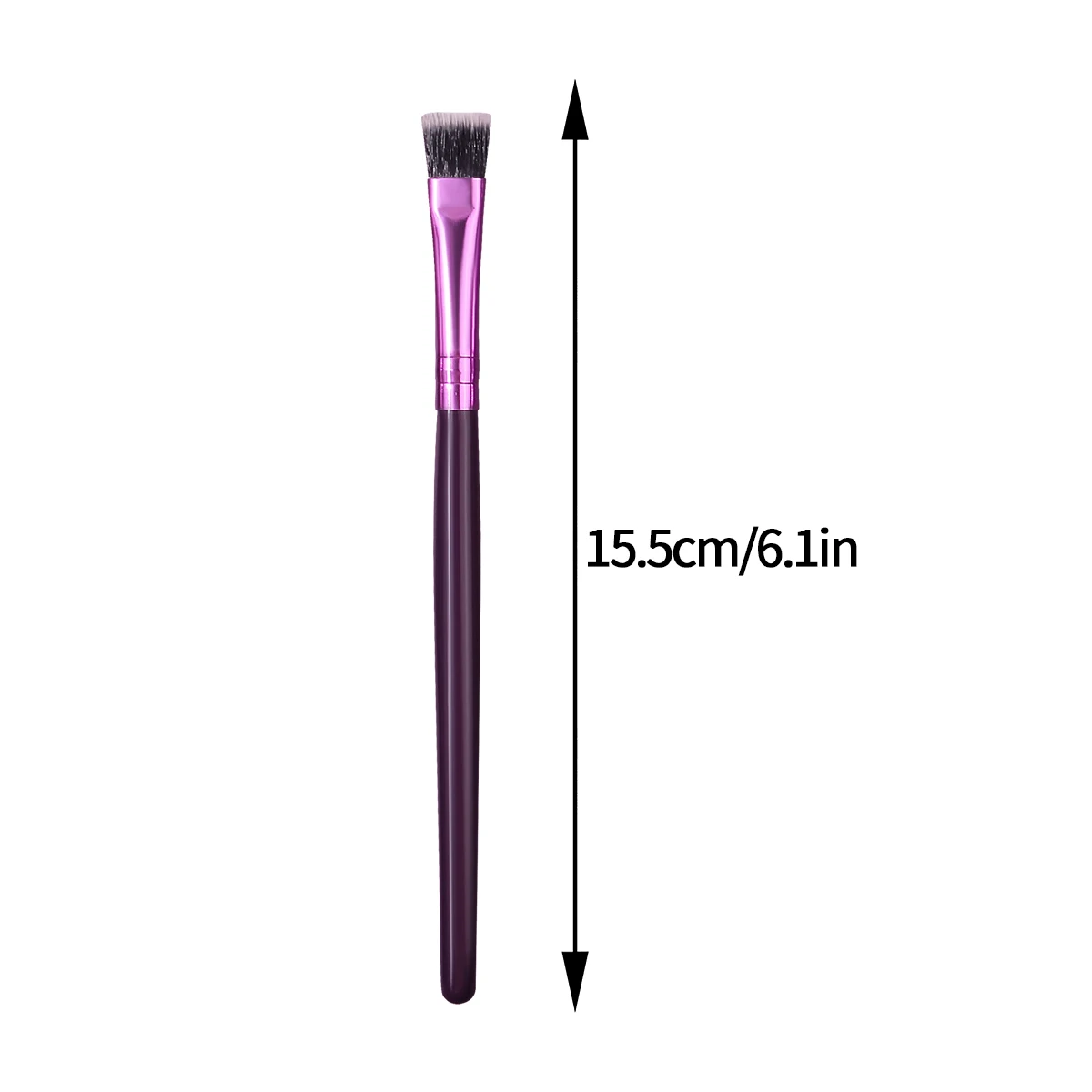 6 uds cepillo de cabeza plana con mango de madera púrpura, cepillo para sombra de ojos, cepillo para cejas, cepillo corrector, herramienta de maquillaje de ojos multiusos