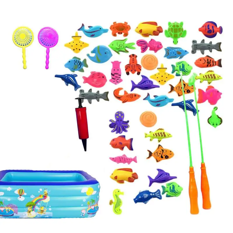 

Fishing Toys For Kids Toddler Pool Toys 48Pcs Fishing Games For Kids Kids Pool Toys Play Fishing Poles For Toddler Magnetic