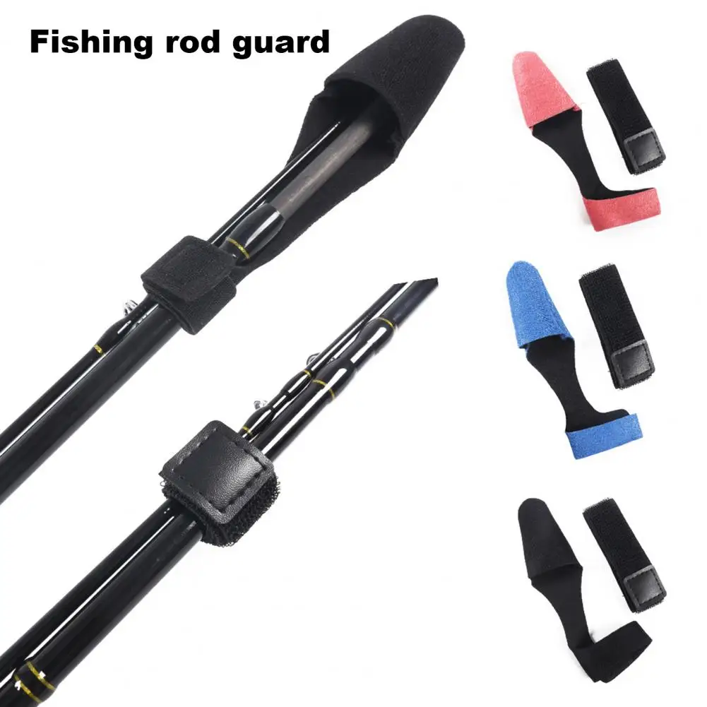 1 Set Fishing Rod Protective Cover Reusable High Stretch Fastener Tape Fishing Rod Strapping Wrap Pole Protector Case