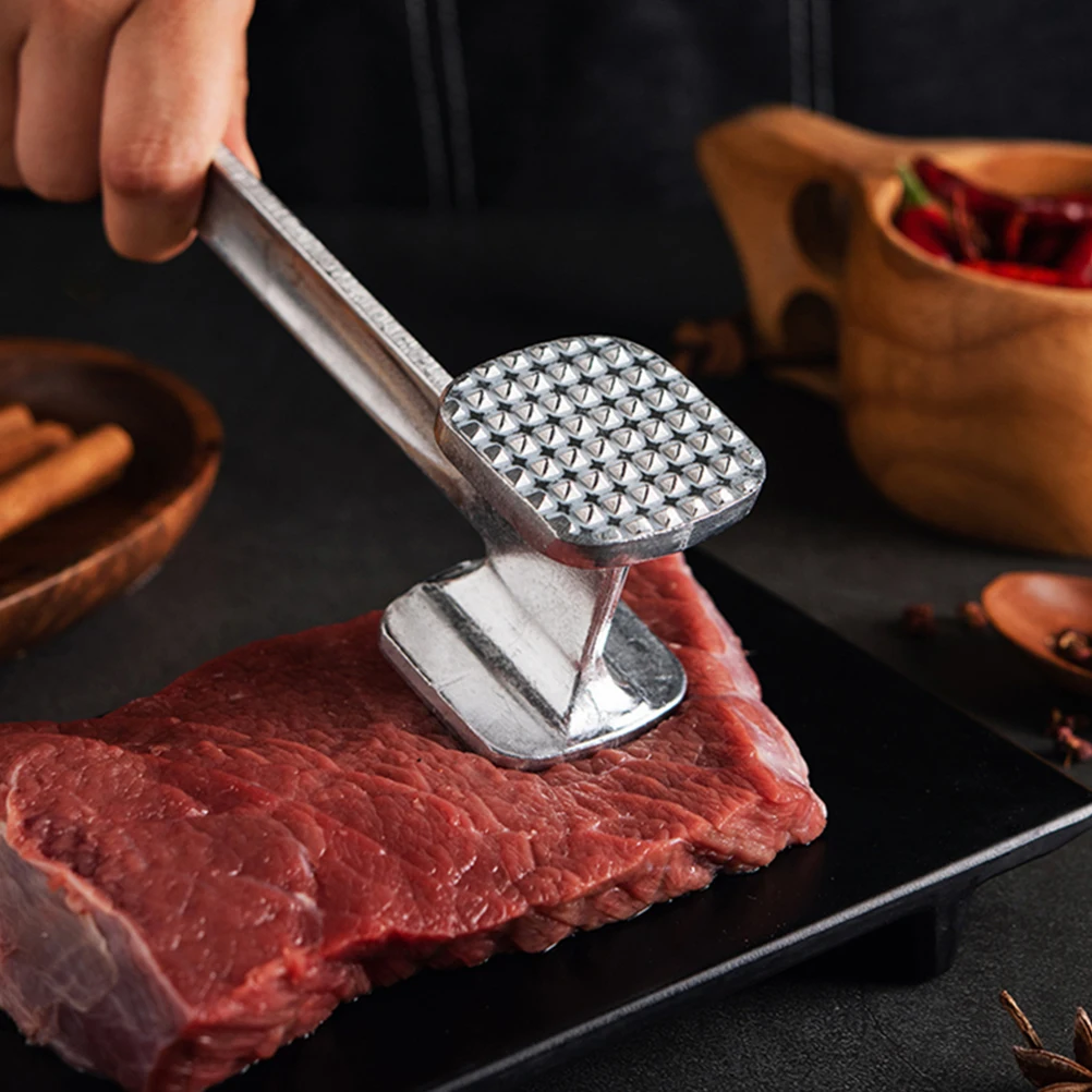 

Heavy Duty Steel Meat Tenderizer Double Sided Kitchen Tool for Beef Chicken Aluminum Alloy Solid Mallet Steak Soften Cooking
