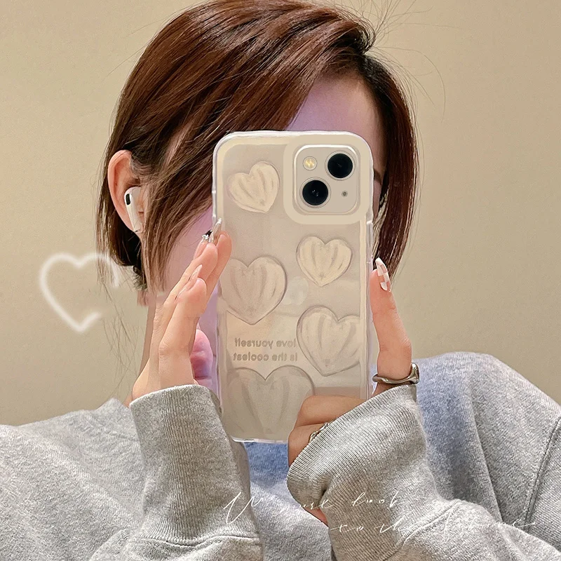 T112 White Heart For HUAWEI P10 P20 P30 P40 P50 Pro Plus Lite P Smart Mate 10 20 30 40 Pro Case DIY TPU Soft Cover