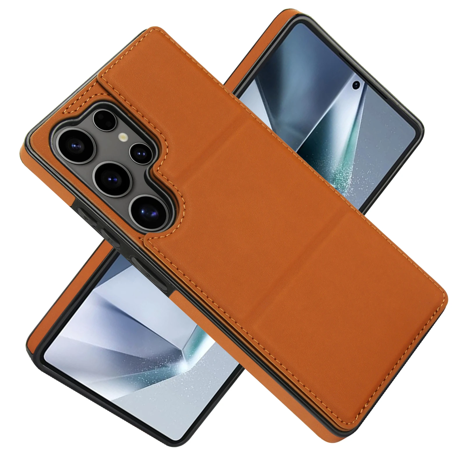 Dreifache Kickstand-Kartensteckplatz-Ledertasche für Samsung Galaxy S25 S24 S23 Ultra S22 Plus S21 S20 FE magnetische stoßfeste Abdeckung