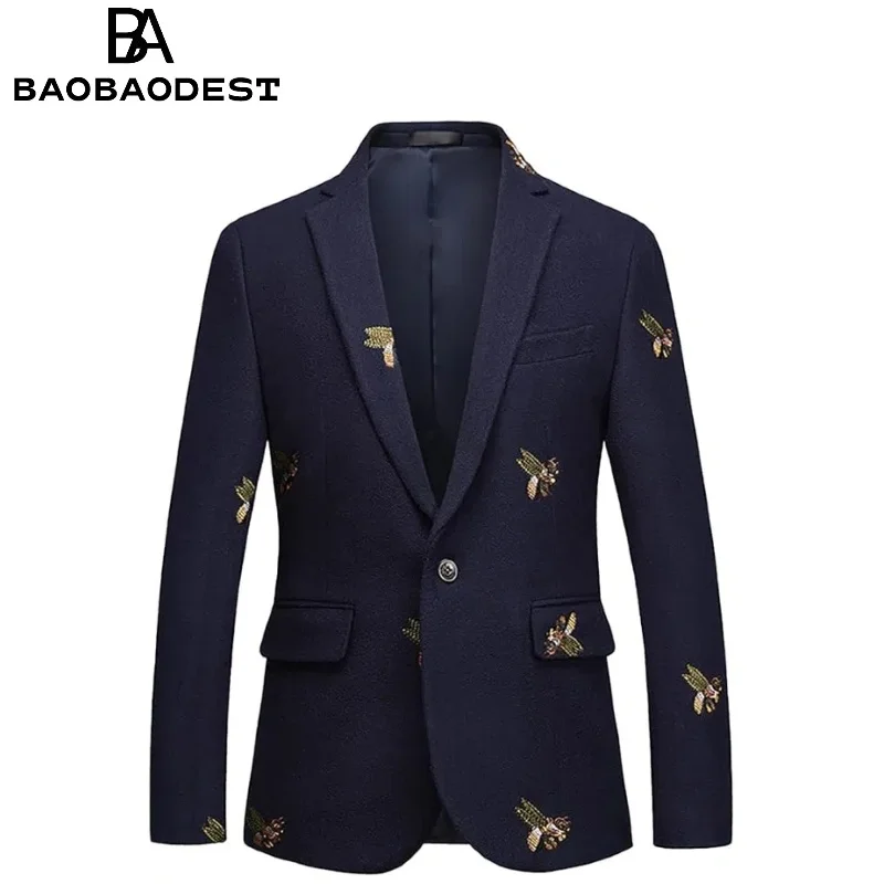 

Men's embroidered suit jacket - Custom-made, elegant for weddings, carnivals, parties, balls, evening gowns (custom color/size)