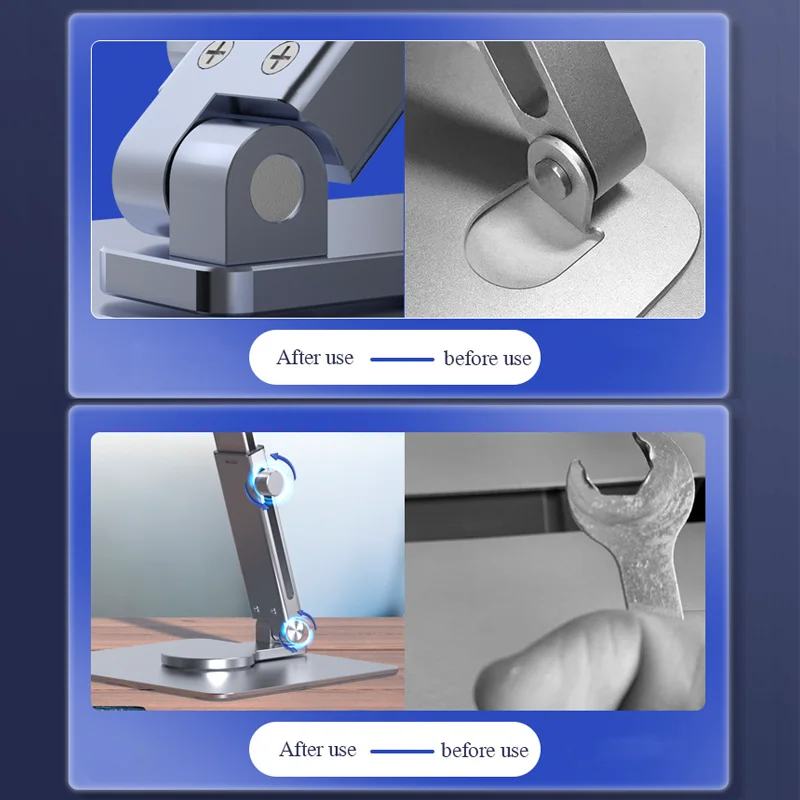 Aluminum Tablet Stand Desk Riser 360° Rotation Multi-Angle Height Adjustable Foldable Holder Dock For iPad Pro Air Xiaomi Table