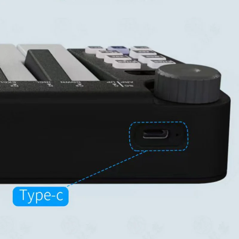Teclado midi profissional, mini controlador portátil de 25 teclas, teclado de música multifuncional com interface usb, sintetizador elétrico