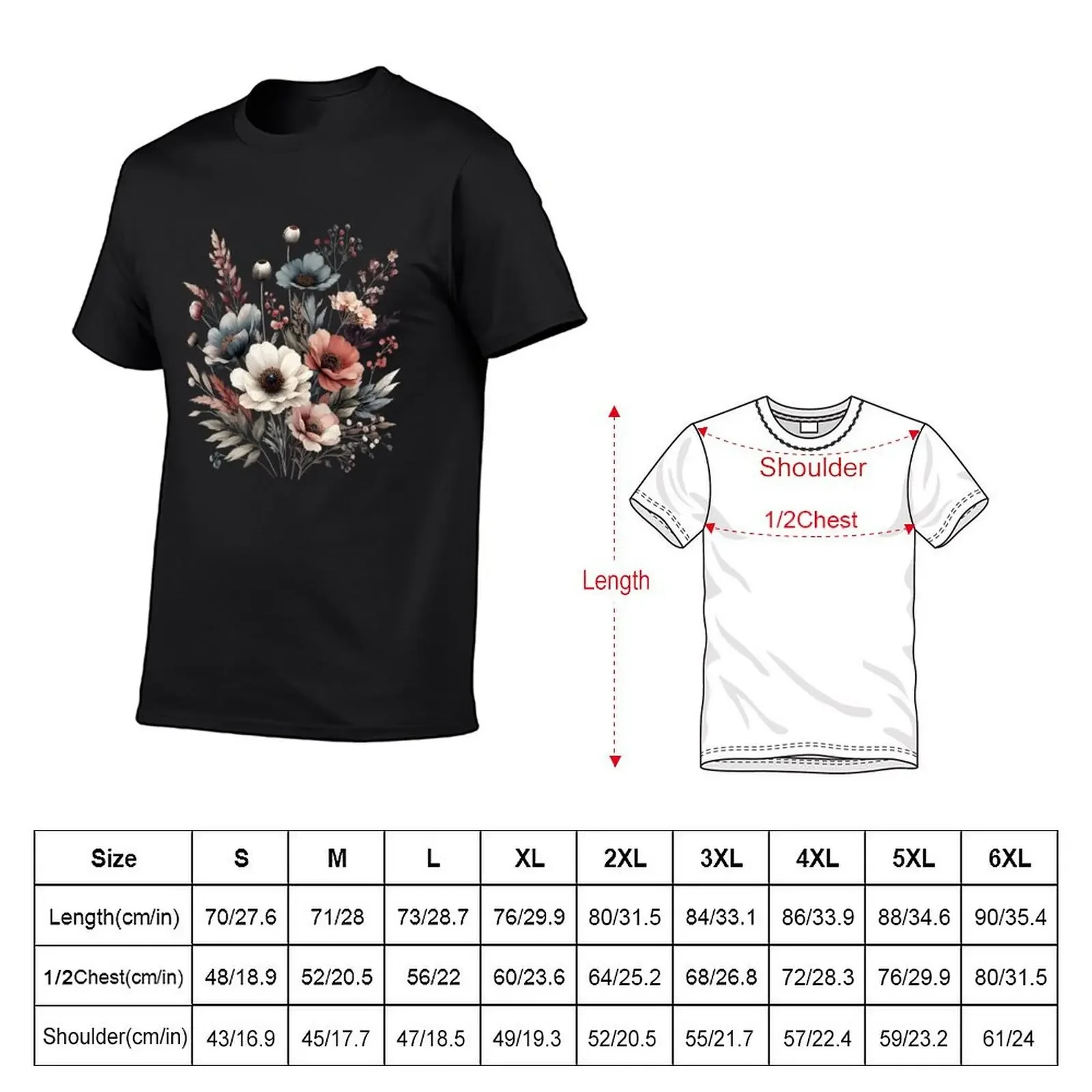 aesthetic wild flower T-Shirt anime stuff street wear mens graphic t-shirts anime