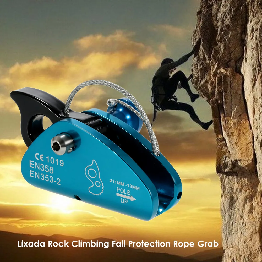 Lixada Climbing Fall Protection Rescue Rope Grab Aluminum with Spring Tensioned Pin Easy Rope Installation