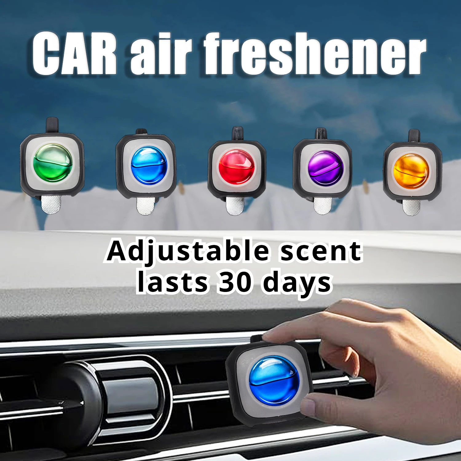 Clips de ventilación para ambientador de coche, hasta 30 días, ambientadores para eliminador de olores de larga duración
