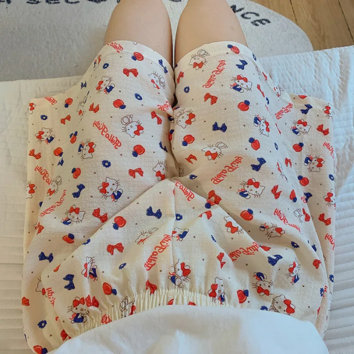 

Women Cartoon Sleep Shorts Loose High Waist Casual Home Pajama Pants