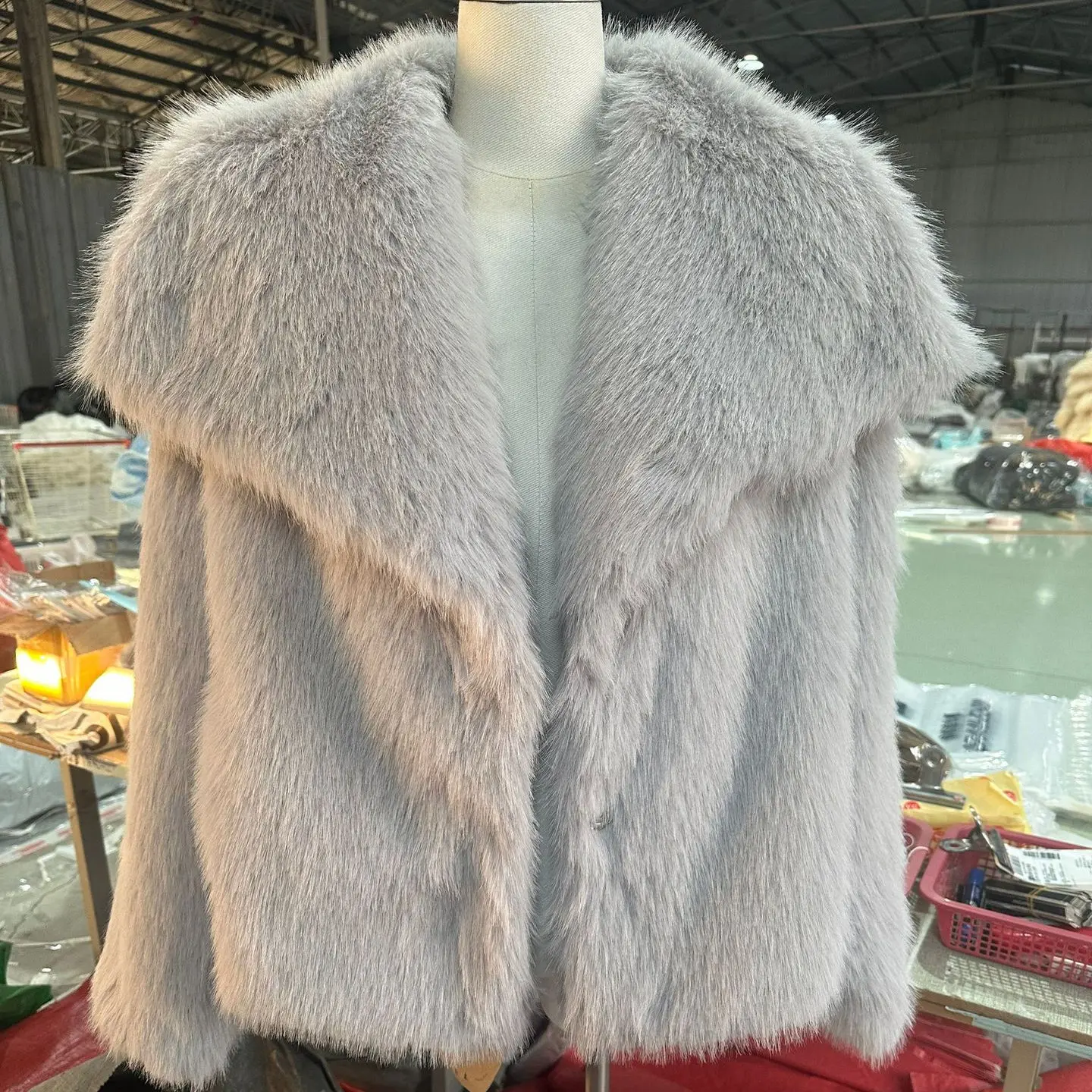 معطف فرو نسائي ort فضفاض بياقة كبيرة شتاء دافئ محاكاة الفراء Jaet السيدات الجزء العلوي من الجسم حجم كبير رقيق ort Sle