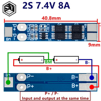 2S 7.4V 8A Li-ion 18650 Lithium Battery Charger Protection Board 8.4V Overcurrent Overcharge / Overdischarge Protection