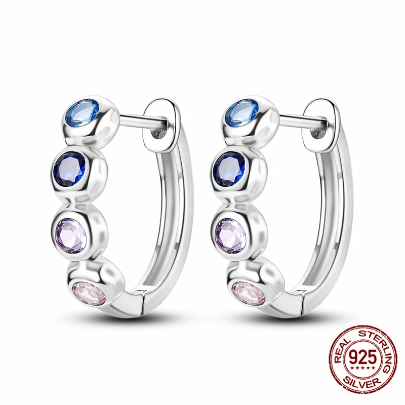 

925 Sterling Silver Earrings Women Shining Stars Twist Earring For Anniversary Wedding Jewelry Gifts