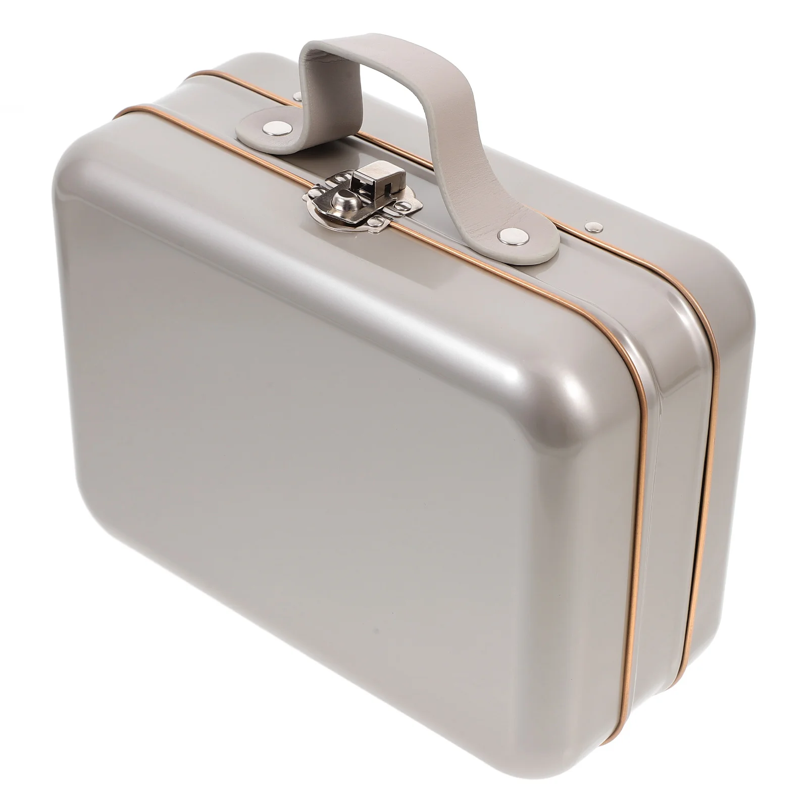 

1pcs Large Capacity Tinplate Storage With Handle Desktop Organizer For Jewelry Coins Lightweight Tin Carry Box Trinket Container