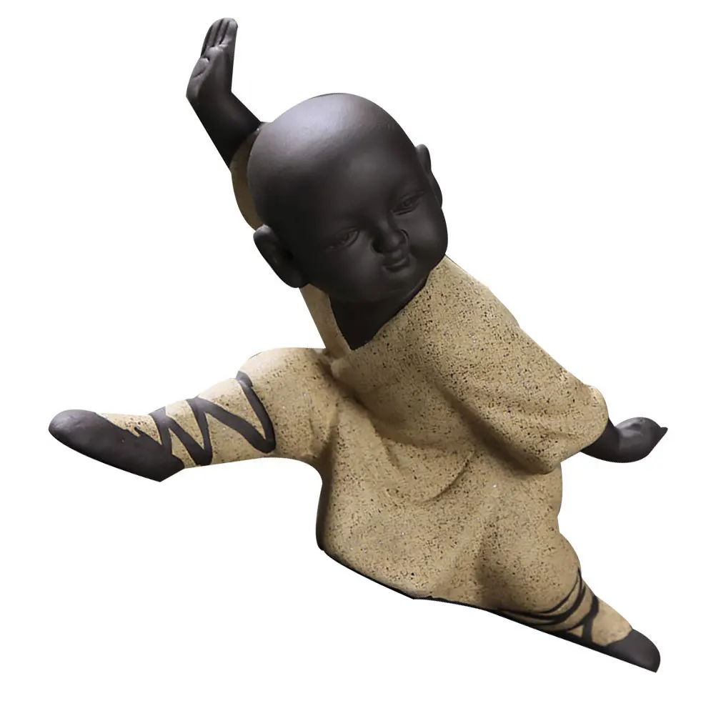 

1Pcs Ceramic Tea Pet Monk Statue Purple Sands Delicate Handcrafted Tea Decoration Monk Statue Desktop Ornament